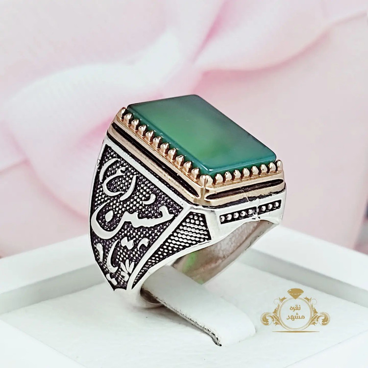 انگشتر مردانه عقیق سبز
