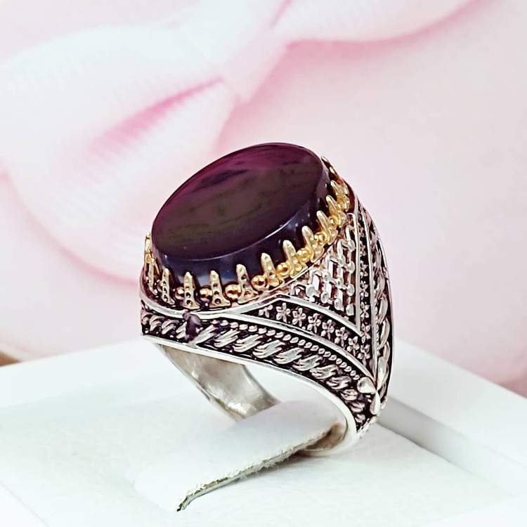 انگشتر مردانه عقیق سیاه