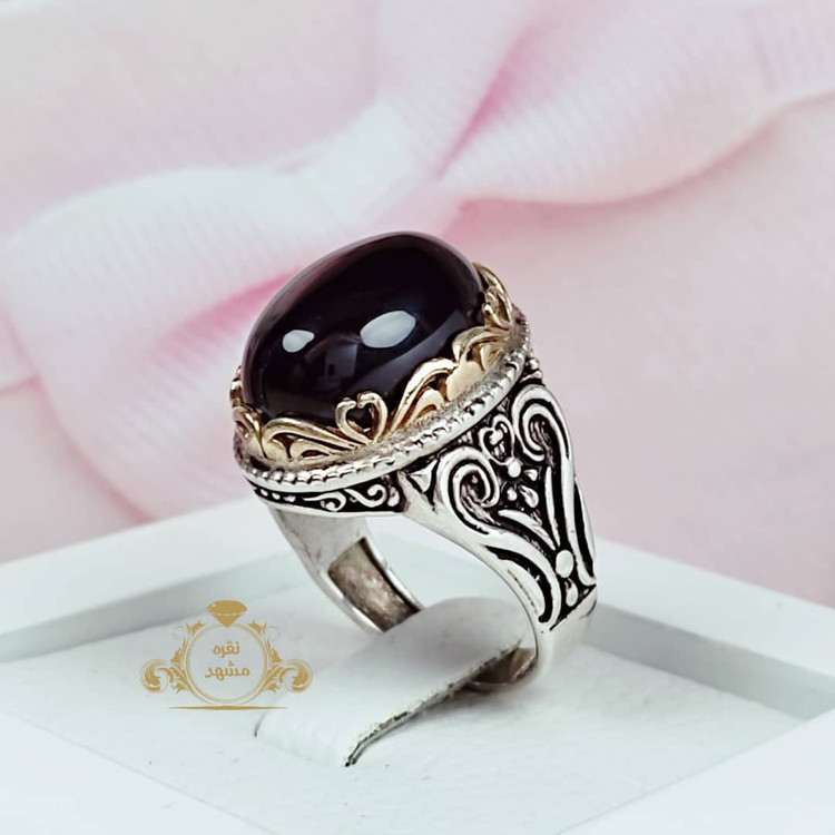 انگشتر مردانه عقیق سیاه