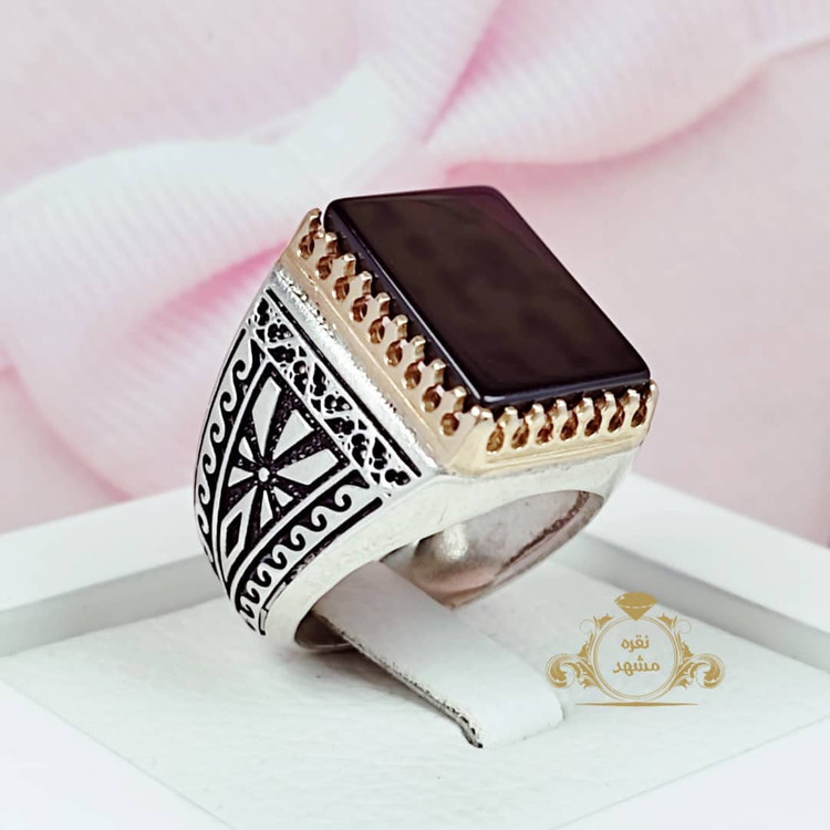 انگشتر مردانه عقیق سیاه