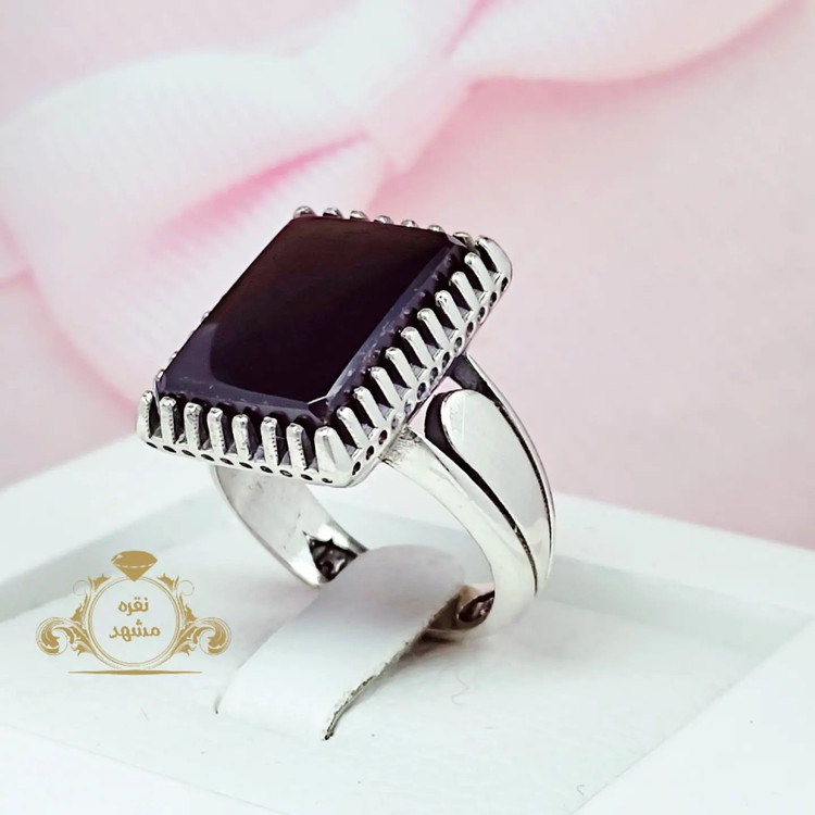 انگشتر مردانه عقیق سیاه