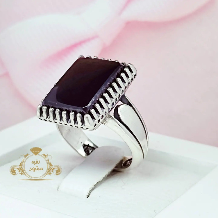 انگشتر مردانه عقیق سیاه