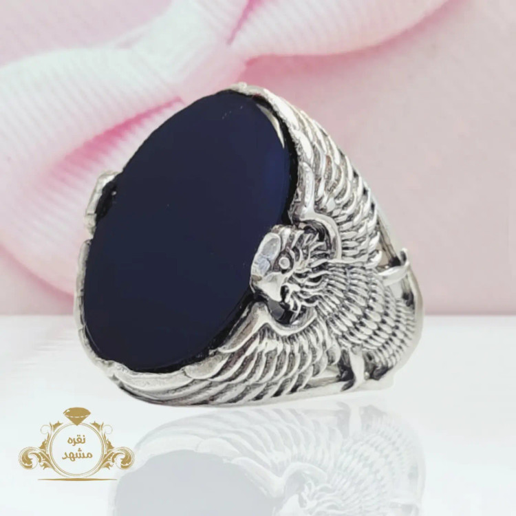 انگشتر مردانه عقیق سیاه