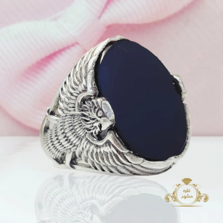 انگشتر مردانه عقیق سیاه