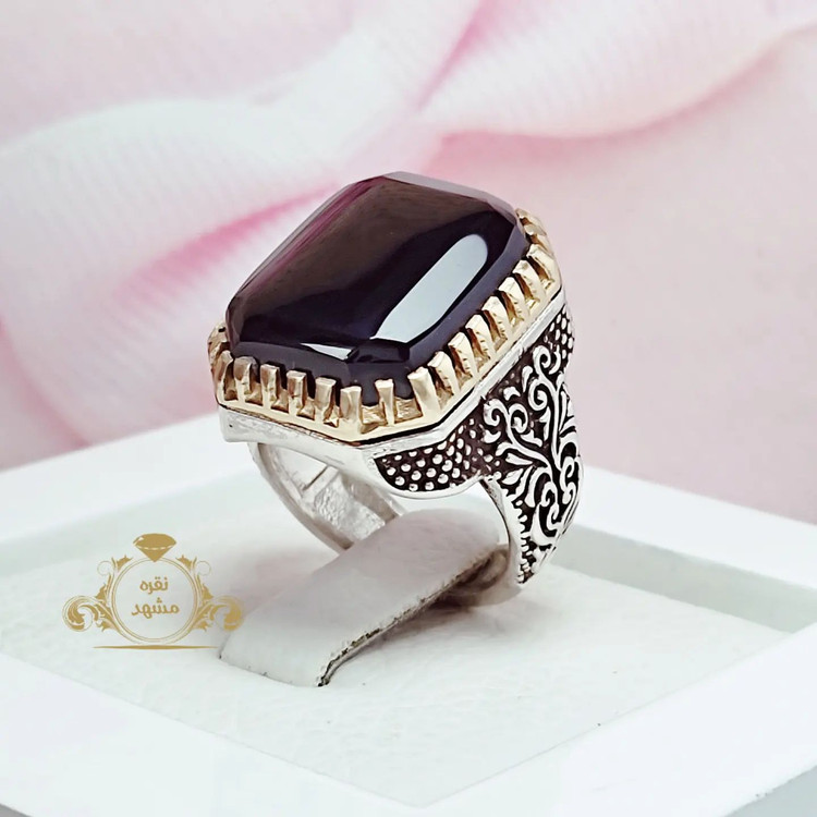 انگشتر مردانه عقیق سیاه