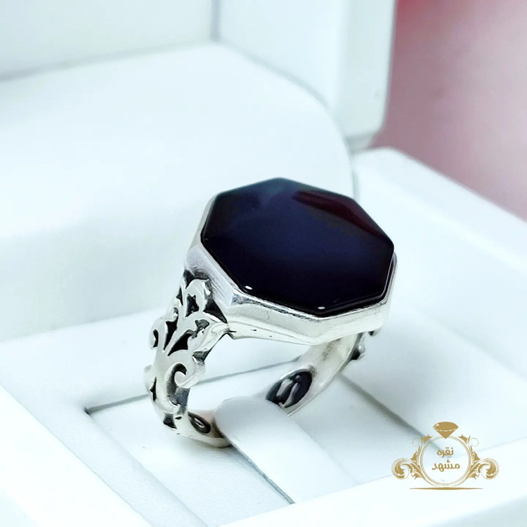 انگشتر مردانه عقیق سیاه