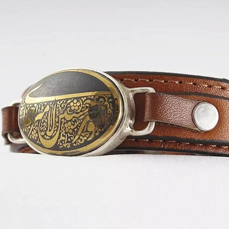 دستبند چرم با حدید اصلی
