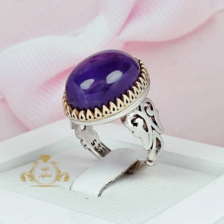 انگشتر مردانه آمتیست اصلی و معدنی