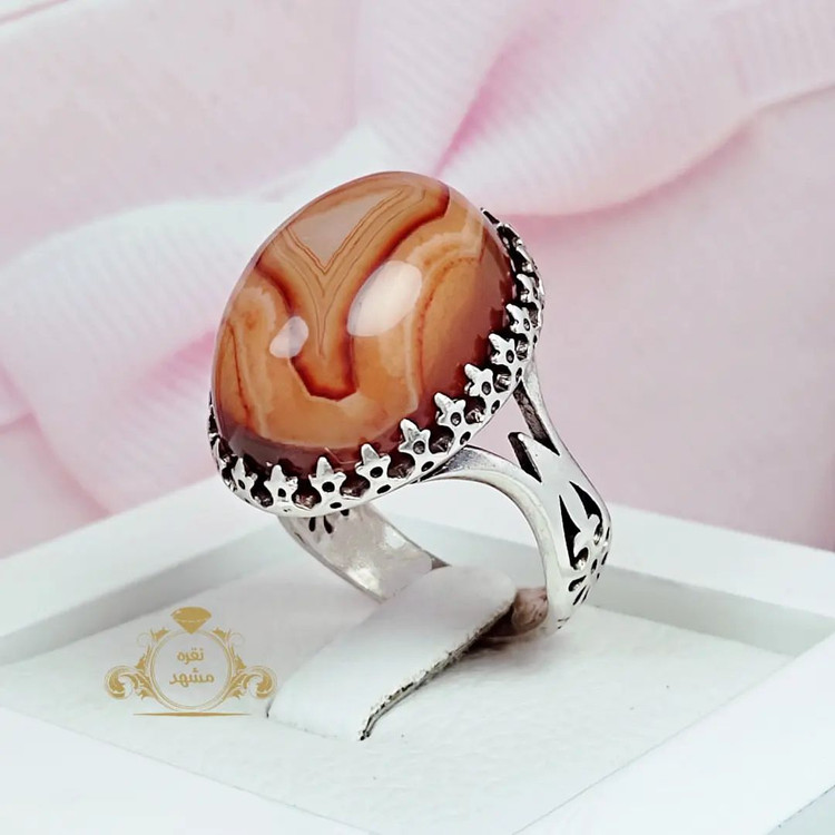 انگشتر مردانه عقیق سلیمانی اصلی