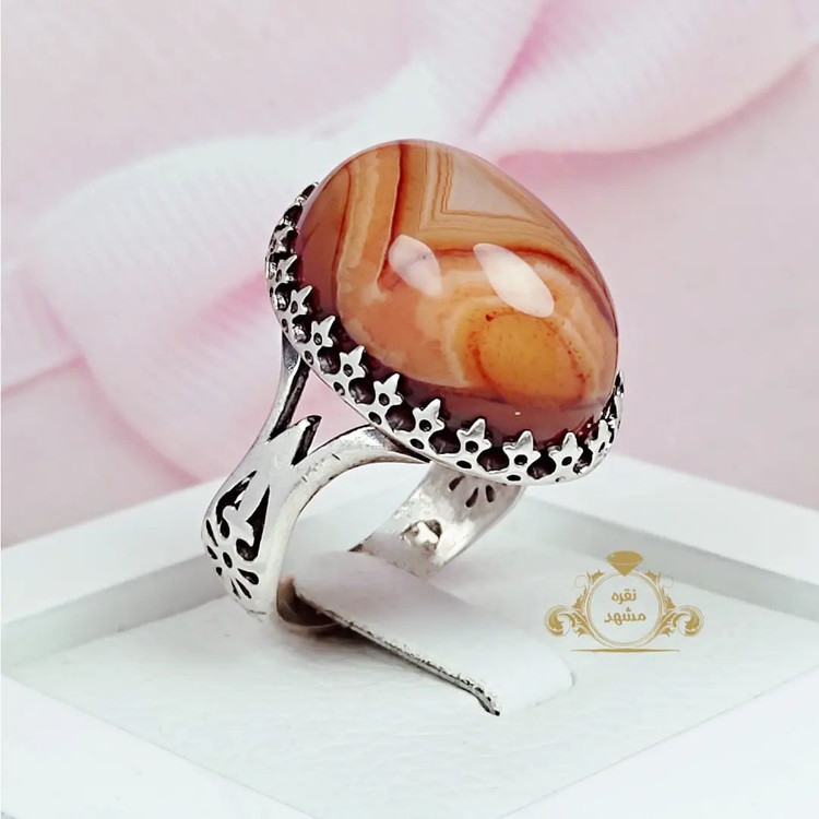 انگشتر مردانه عقیق سلیمانی اصلی