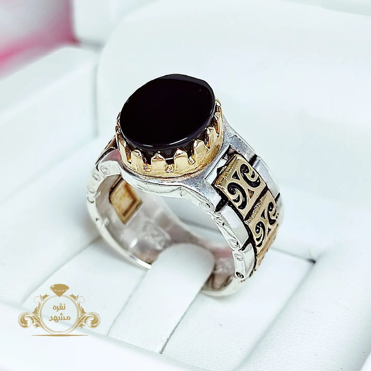 انگشتر مردانه عقیق سیاه اصلی