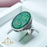 انگشتر مردانه عقیق سبز حکاکی کار دست