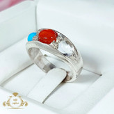 انگشتر مردانه دستساز چند جواهری