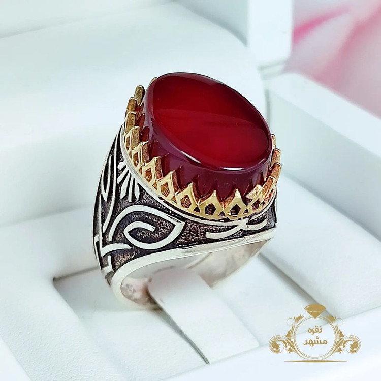 انگشتر مردانه عقیق سرخ