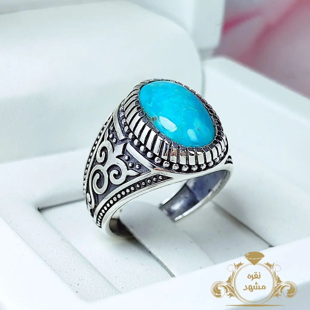 انگشتر مردانه فیروزه اصلی نیشابوری