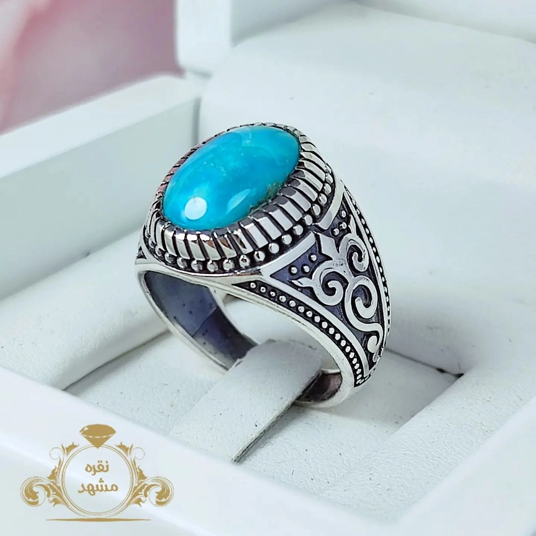 انگشتر مردانه فیروزه اصلی نیشابوری