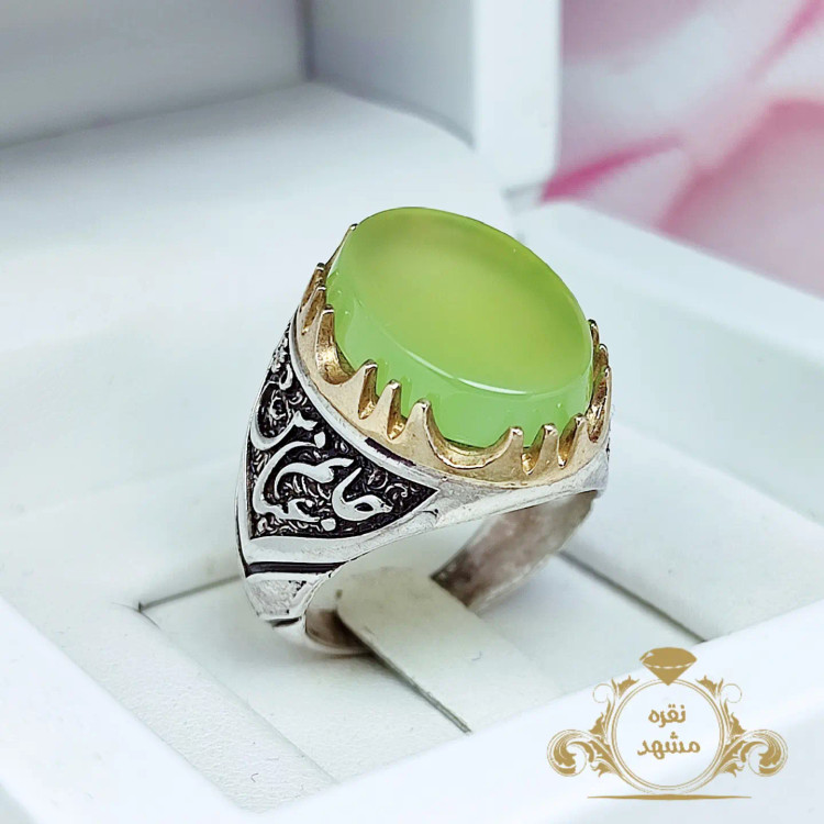 انگشتر مردانه عقیق سبز