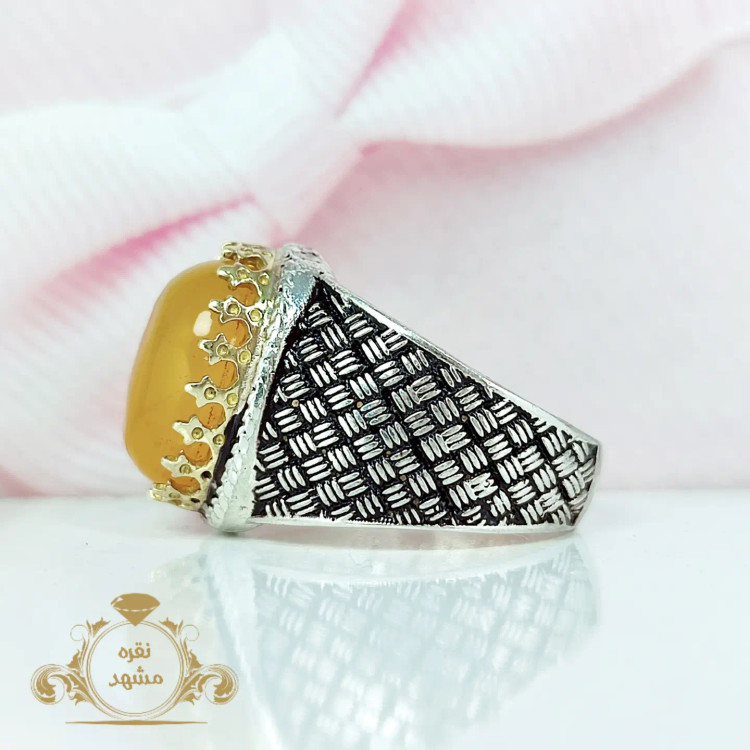 انگشتر مردانه عقیق سبز