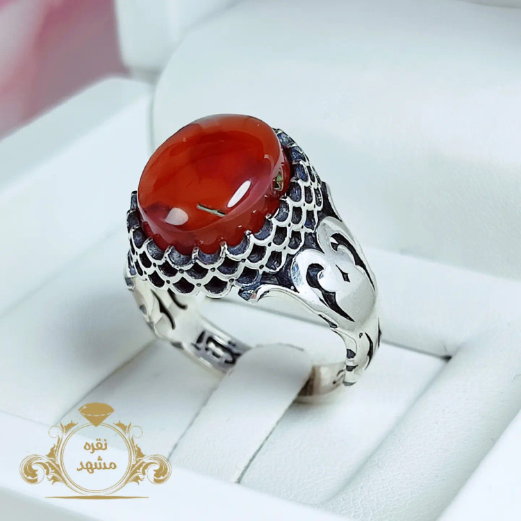 انگشتر مردانه عقیق سرخ یمنی