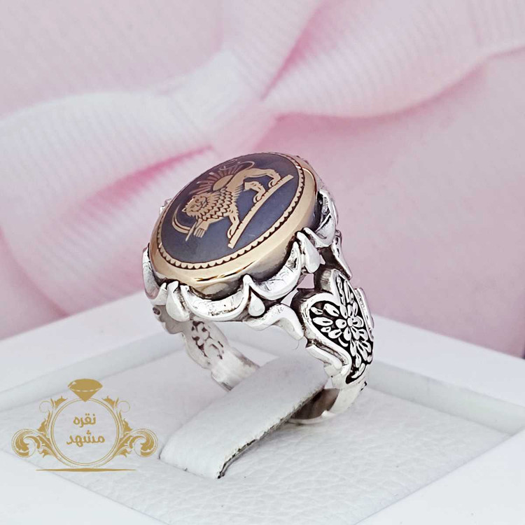 انگشتر مردانه نقره شیر و خورشید