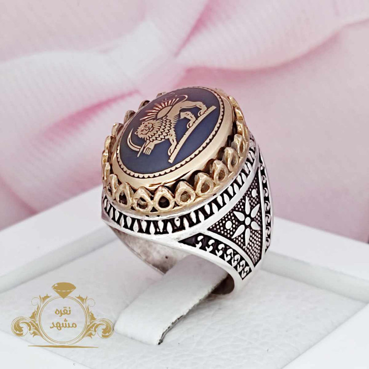 انگشتر شیر و خورشید مردانه