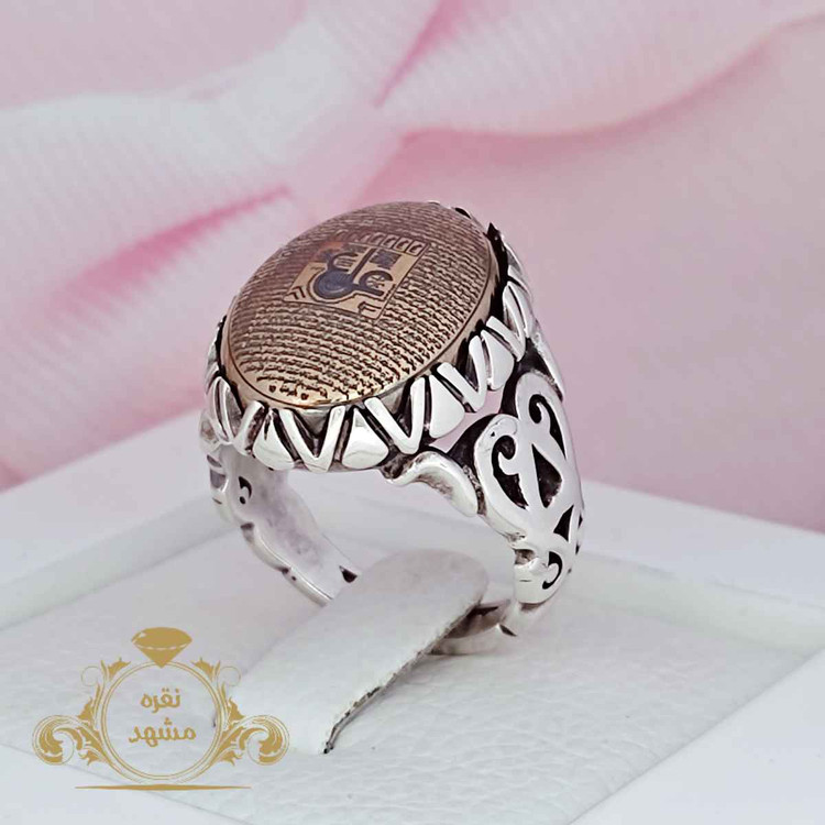 انگشتر نقره مردانه حدید عین علی و زیارت عاشورا