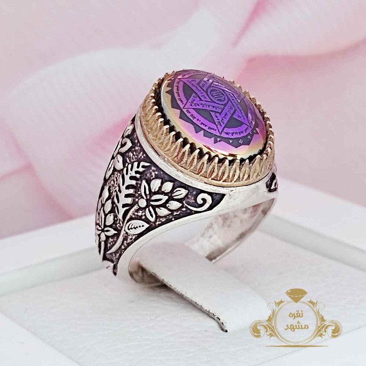 انگشتر نقره حدید صینی ستاره سلیمان