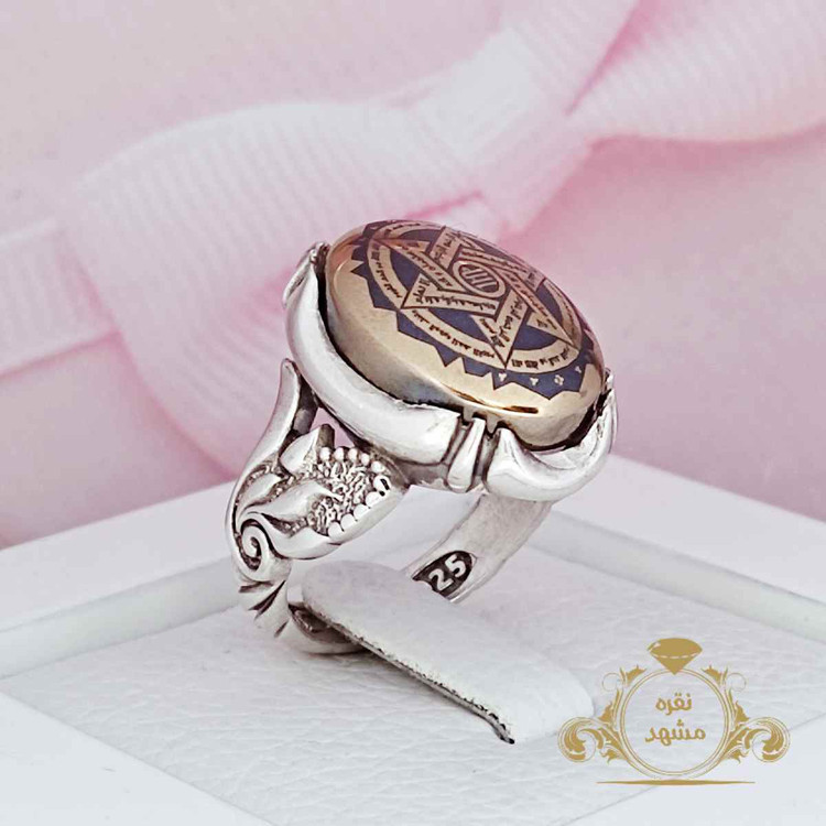انگشتر نقره حدید صینی ستاره سلیمان
