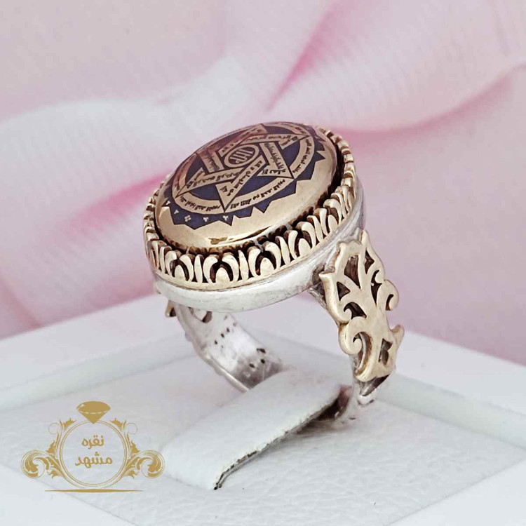 انگشتر مردانه حدید با حکاکی ستاره سلیمان