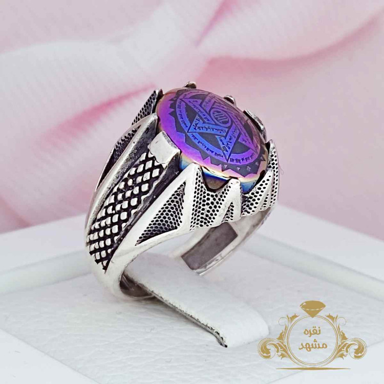 انگشتر نقره حدید صینی ستاره سلیمان