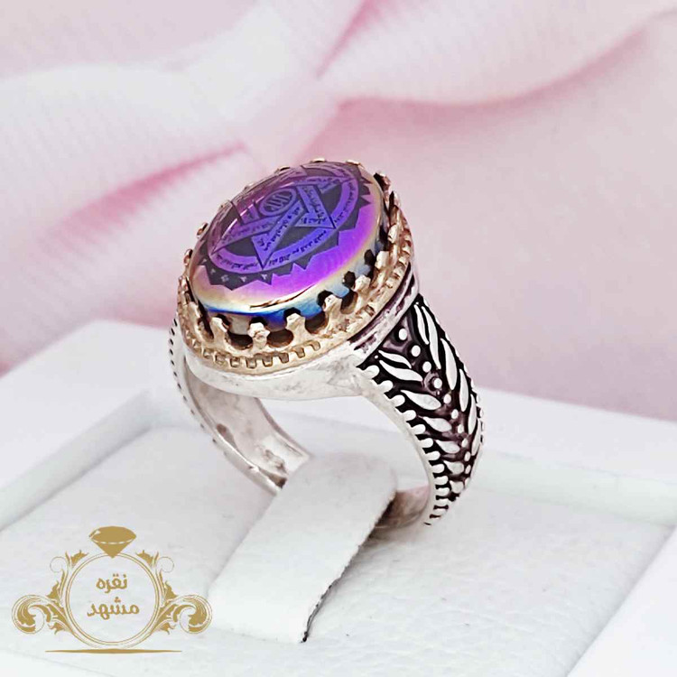 انگشتر نقره حدید صینی ستاره سلیمان
