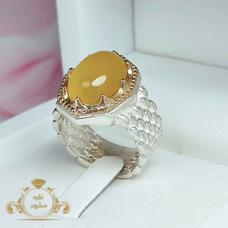 انگشتر مردانه عقیق زرد
