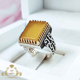 انگشتر مردانه عقیق زرد