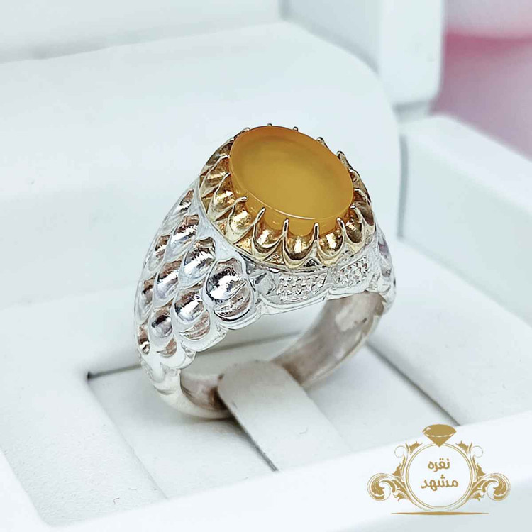 انگشتر مردانه عقیق زرد