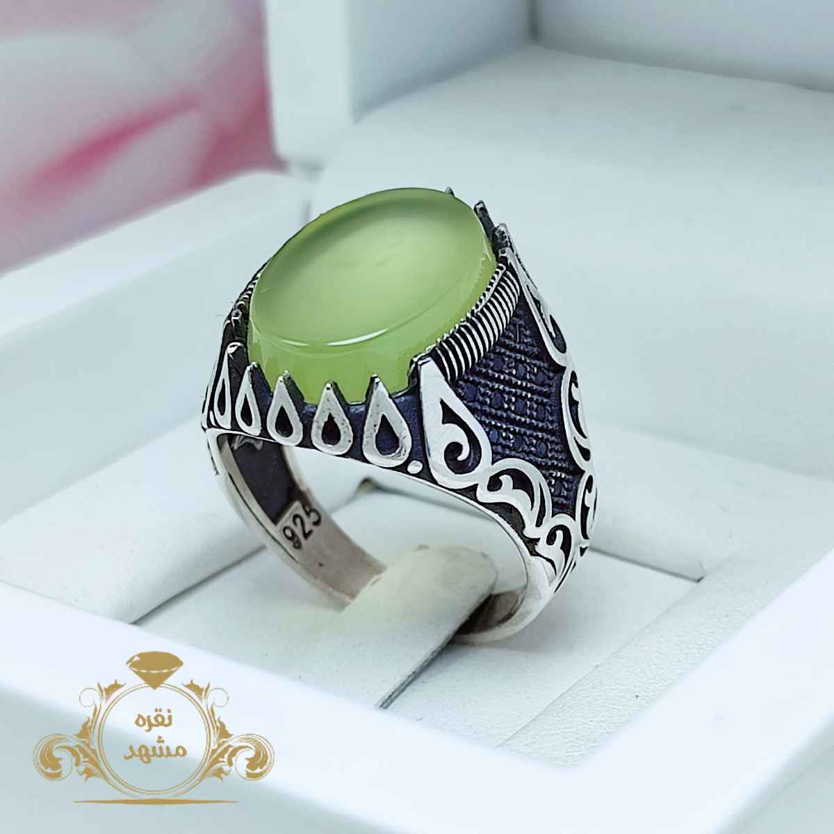 انگشتر مردانه عقیق سبز