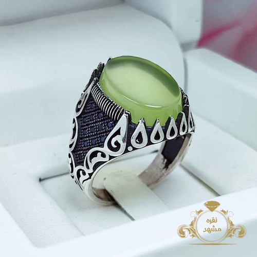 انگشتر مردانه عقیق سبز