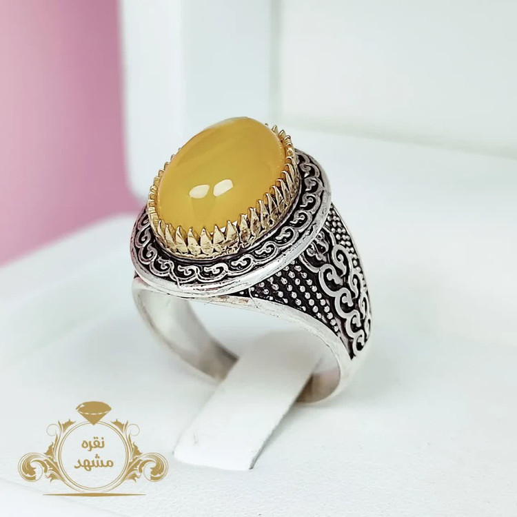 انگشتر عقیق زرد شرف الشمس