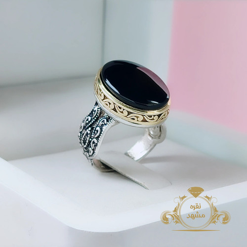 عقیق سیاه انگشتر عقیق سیاه مردانه اصل