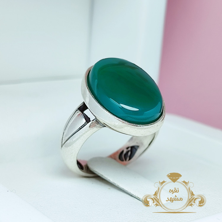 انگشتر مردانه عقیق سبز