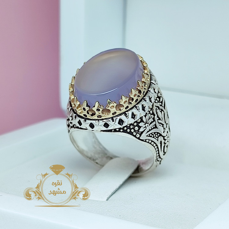 انگشتر مردانه نقره عقیق سوسنی جوان پسند