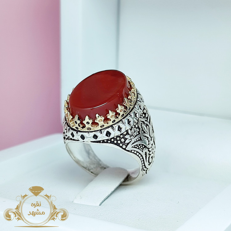 انگشتر مردانه عقیق سرخ