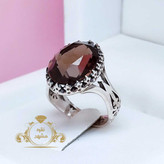 انگشتر کوارتز دودی