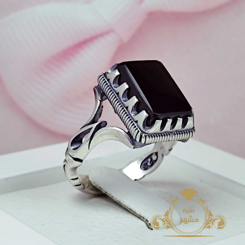 مردانه عقیق سیاه چهارگوش