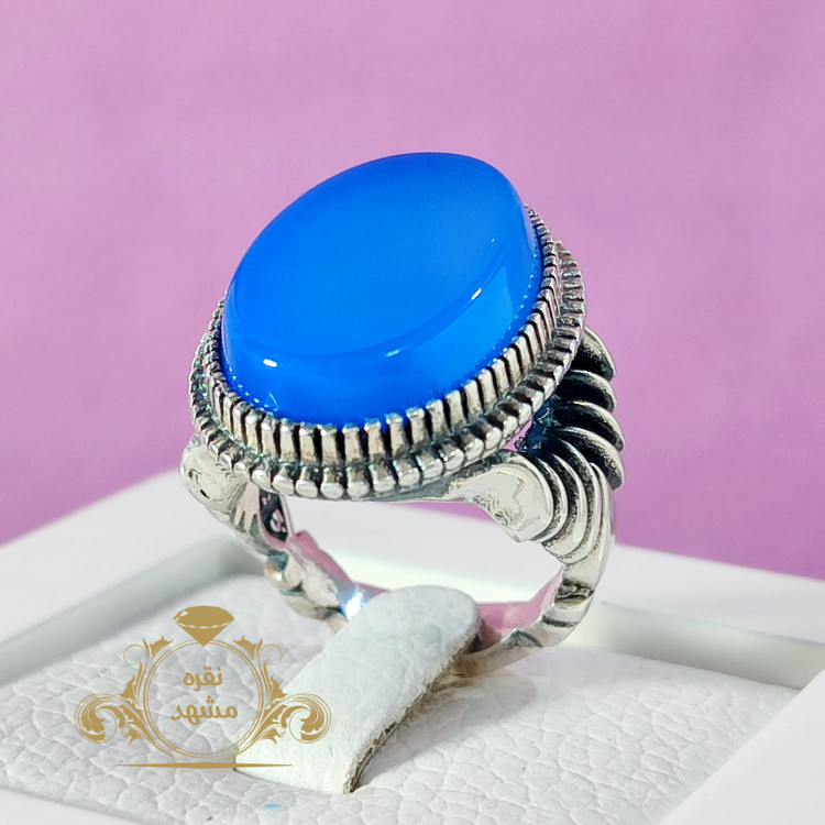 انگشتر عقیق آبی