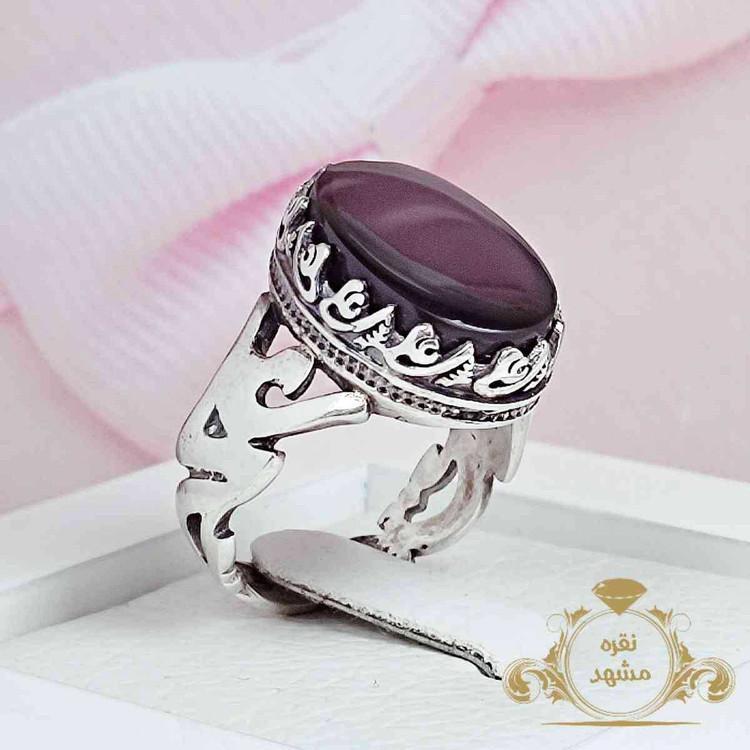 انگشتر یاعلی عقیق سیاه