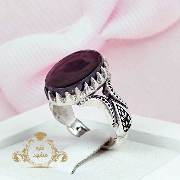 انگشتر عقیق سیاه مردانه