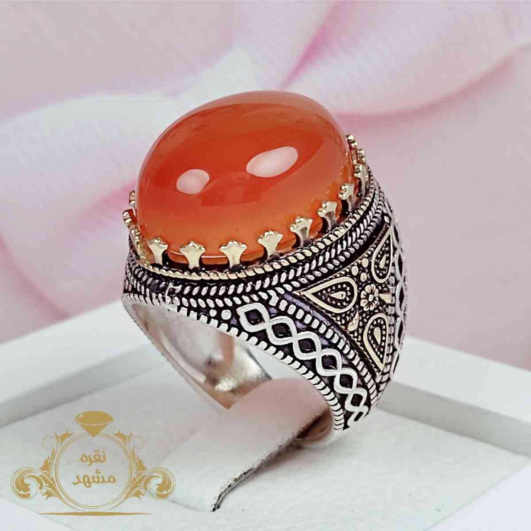 انگشتر عقیق پرتقالی