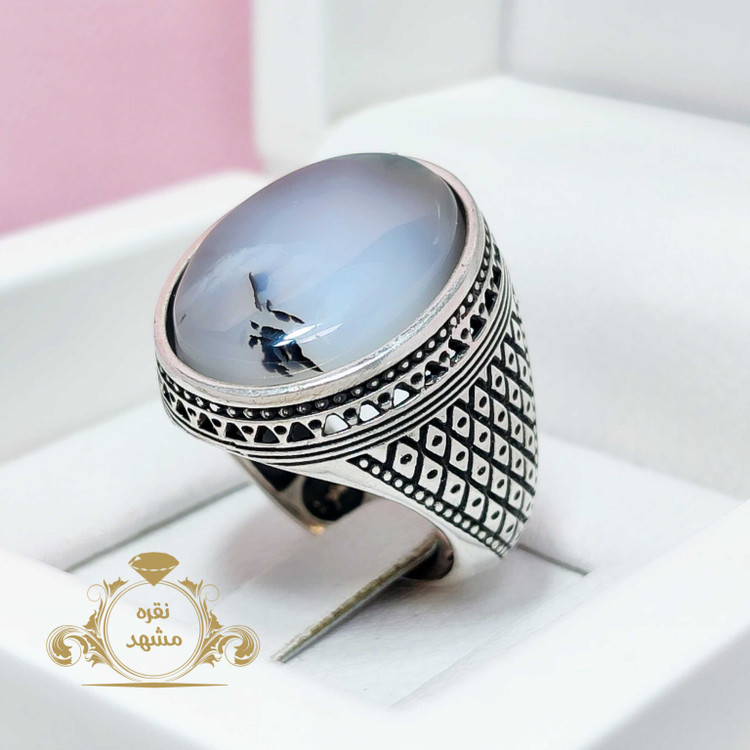 انگشتر عقیق سفید