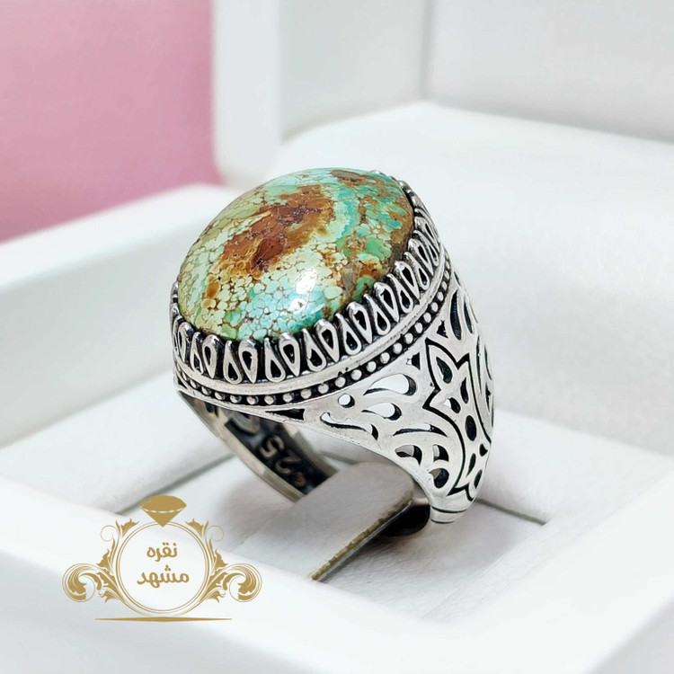انگشتر فیروزه نیشابوری سبز