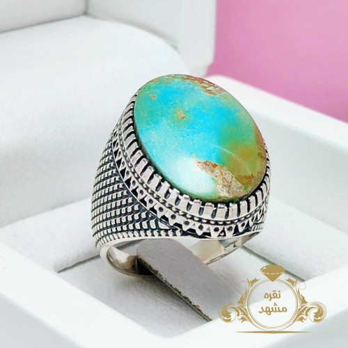 انگشتر مردانه فیروزه نیشابوری طبیعی